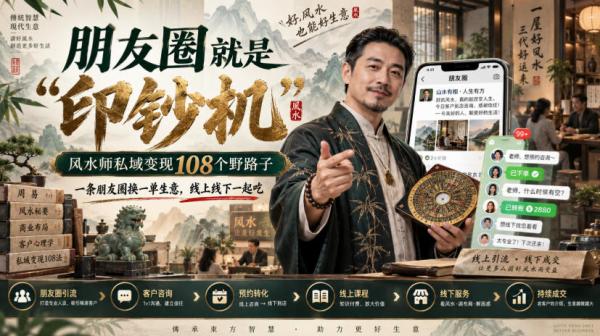 朋友圈就是“印钞机”，风水师私域变现108个野路子，一条朋友圈换一单生意，线上线下一起吃【文档】-一鸣资源网