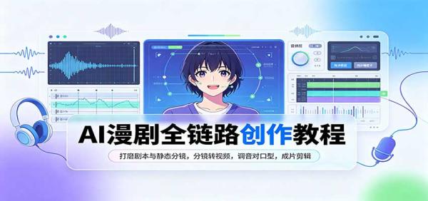 AI漫剧全链路创作教程：打磨剧本与静态分镜，分镜转视频，调音对口型，成片剪辑-一鸣资源网