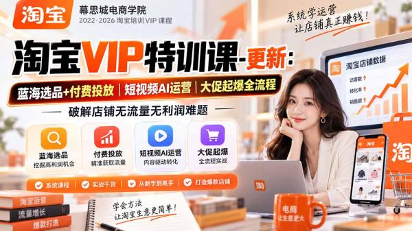 图片[2]-淘宝VIP特训课-更新0917：蓝海选品+付费投放｜短视频AI运营｜大促起爆全流程，破解店铺无流量无利润难题-一鸣资源网