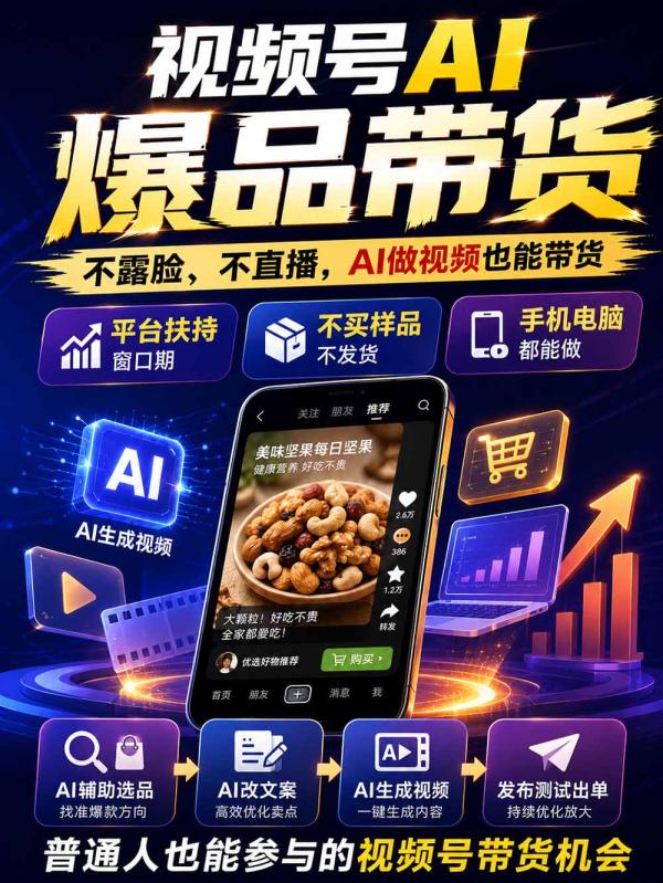 图片[3]-2026视频号AI爆品带货训练营-9月开课｜不露脸不直播，AI做视频发视频号，有人下单，你赚佣金，轻松单日佣金1000+-一鸣资源网