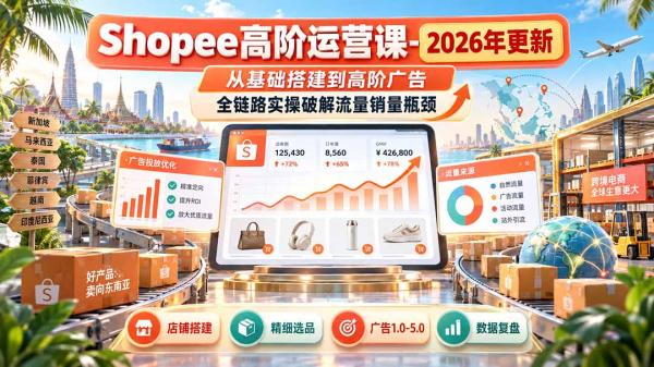 Shopee高阶运营课-更新9月，从基础搭建到高阶广告，全链路实操破解流量销量瓶颈-一鸣资源网