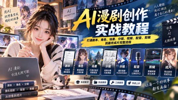 图片[2]-2026 AI漫剧创作实战教程：打通剧本、角色、场景、分镜、视频、配音、剪辑到最终成片完整流程-一鸣资源网