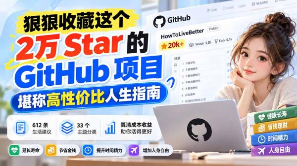 图片[1]-狠狠收藏这个 2 万 Star 的 GitHub 项目，堪称高性价比人生指南。-一鸣资源网