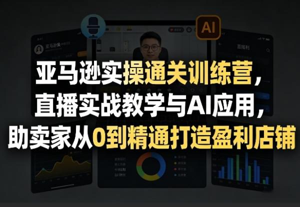 亚马逊实操通关训练营，直播实战教学与AI应用，助卖家从0到精通打造盈利店铺(更新9月30日)-一鸣资源网
