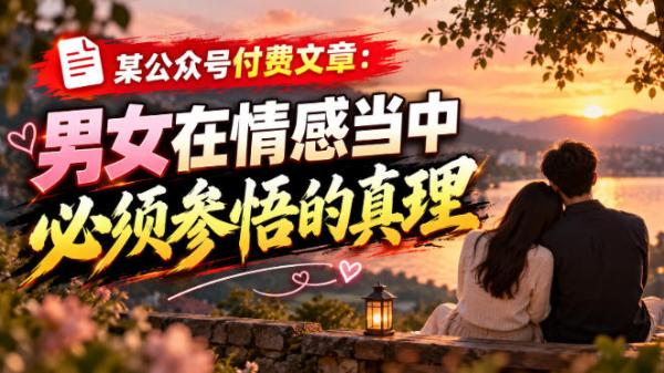 图片[1]-某公众号付费文章：男女在情感当中必须参悟的真理-一鸣资源网