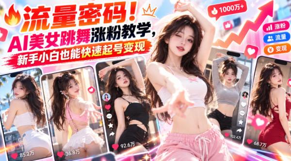图片[1]-流量密码！AI美女跳舞涨粉教学，新手小白也能快速起号变现-一鸣资源网