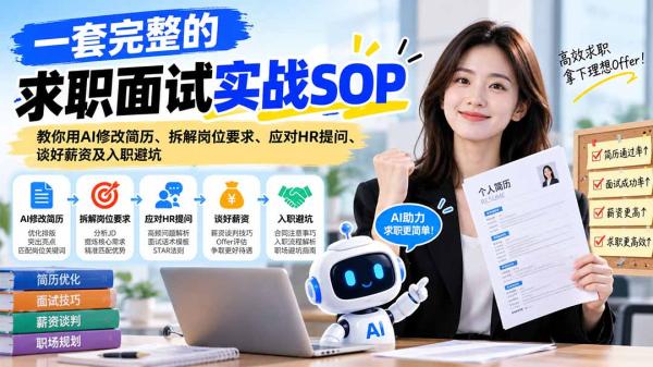 图片[1]-一套完整的求职面试实战SOP：教你用AI修改简历、拆解岗位要求、应对HR提问、谈好薪资及入职避坑-一鸣资源网
