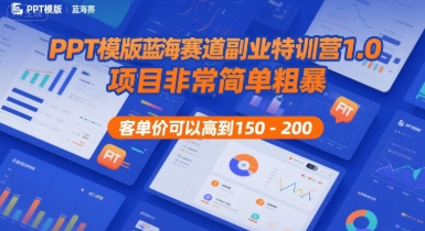 图片[1]-PPT模版蓝海赛道副业特训营1.0，项目非常简单粗暴，客单价可以高到150-200-一鸣资源网