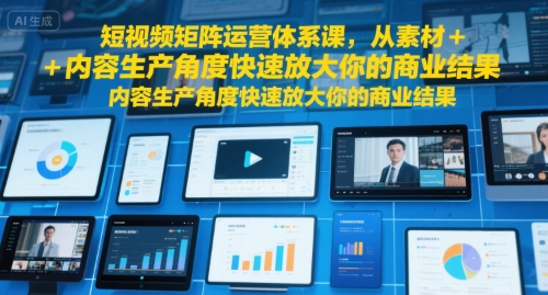 图片[1]-短视频矩阵运营体系课，从素材+内容生产角度快速放大你的商业结果-一鸣资源网