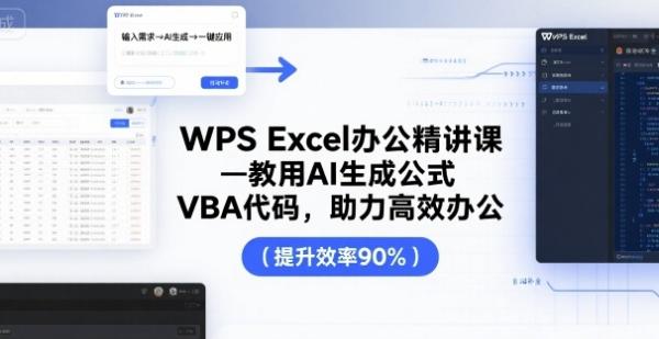 WPS Excel办公精讲课，教用 AI 生成公式，VBA 代码，助力高效办公-一鸣资源网