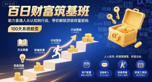百日财富筑基班，助力普通人从认知到行动，带你解锁顶级财富密码-一鸣资源网