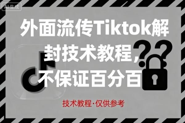 外面流传Tiktok解封技术教程，不保证百分百，具体自测-一鸣资源网