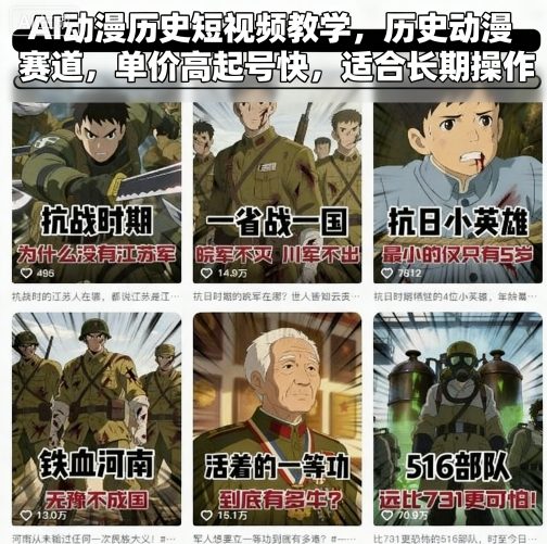 图片[1]-AI动漫历史短视频教学，历史动漫赛道，单价高起号快，适合长期操作-一鸣资源网
