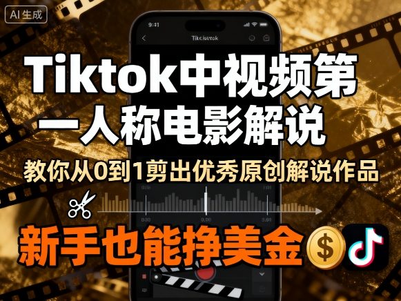 图片[1]-Tiktok中视频第一人称电影解说，教你从0到1剪出一个优秀的原创解说作品，新手也能挣美金-一鸣资源网