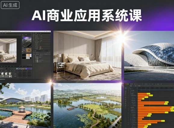 AI商业应用系统课，室内-软装-建筑-景观，智能设计+效果图+动画画实战-一鸣资源网