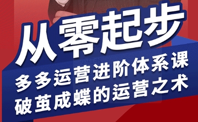 拼多多运营进阶系统课，从零起步，多多运营进阶体系课，破茧成蝶的运营之术（更新9月）-一鸣资源网