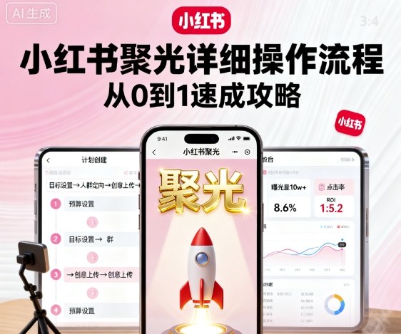 小红书聚光详细操作流程，小红书聚光从0到1速成攻略-一鸣资源网