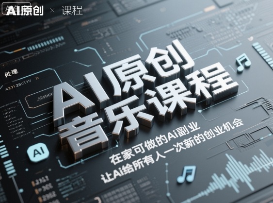 AI原创音乐课程，在家可做的Ai副业，让Ai给所有人一次新的创业机会-一鸣资源网