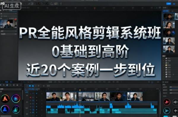 PR全能风格剪辑系统班，0基础到高阶，近20个案例一步到位-一鸣资源网