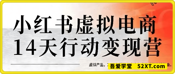 小红书虚拟电商14天变现训练营 小红书虚拟电商14天变现训练营